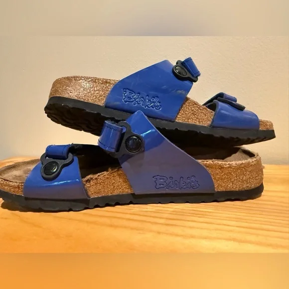 Birkenstock Birki's Madura Royal Blue Velcro Double Strap Sandals Size 7 - Picture 1 of 11